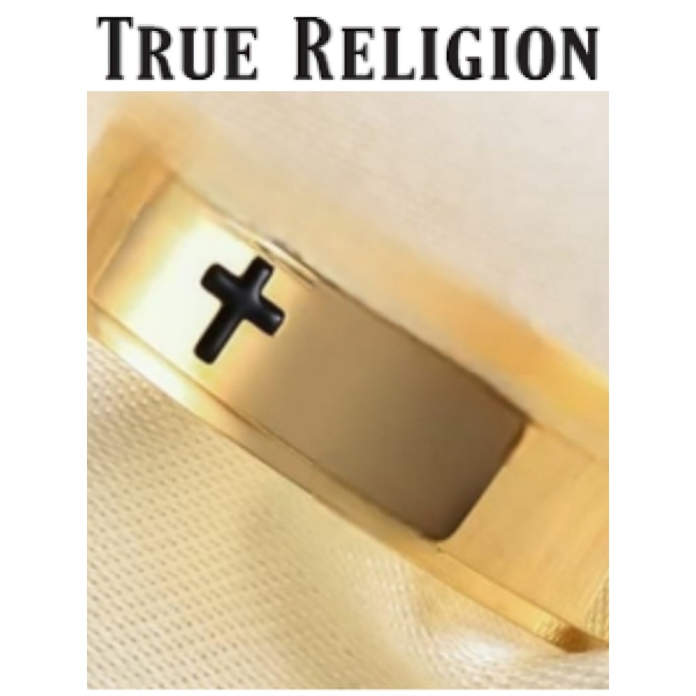 True Religion Brass Cross Band Ring